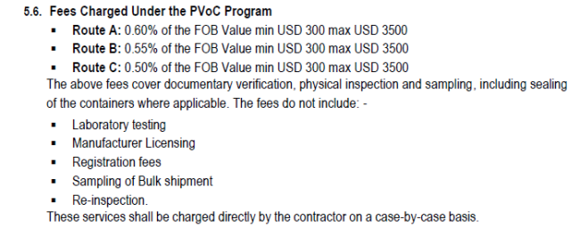肯尼亚PVOC价格表